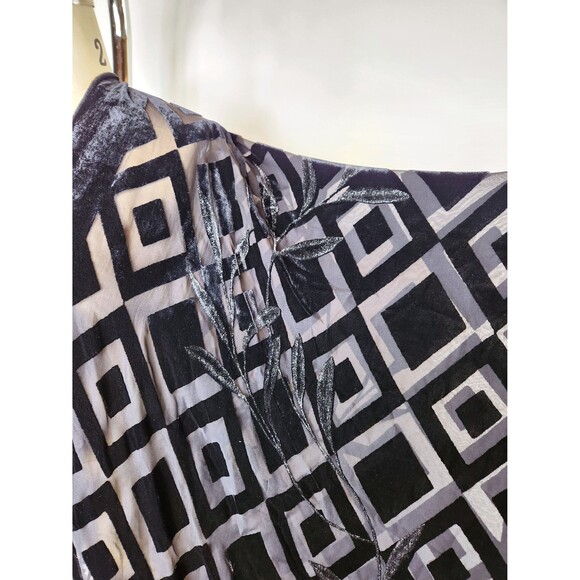 Crushed VELVET Fringed Duster Cloak Cape Flapper Shawl Piano - OS - Picture 8 of 10